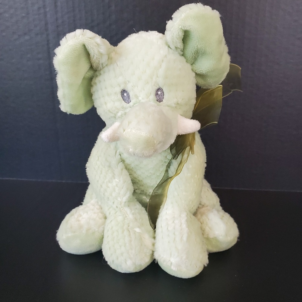 Animal Adventure Mint Green Elephant Plush 10" Stuffed Animal Sewn‎ Eyes 2008